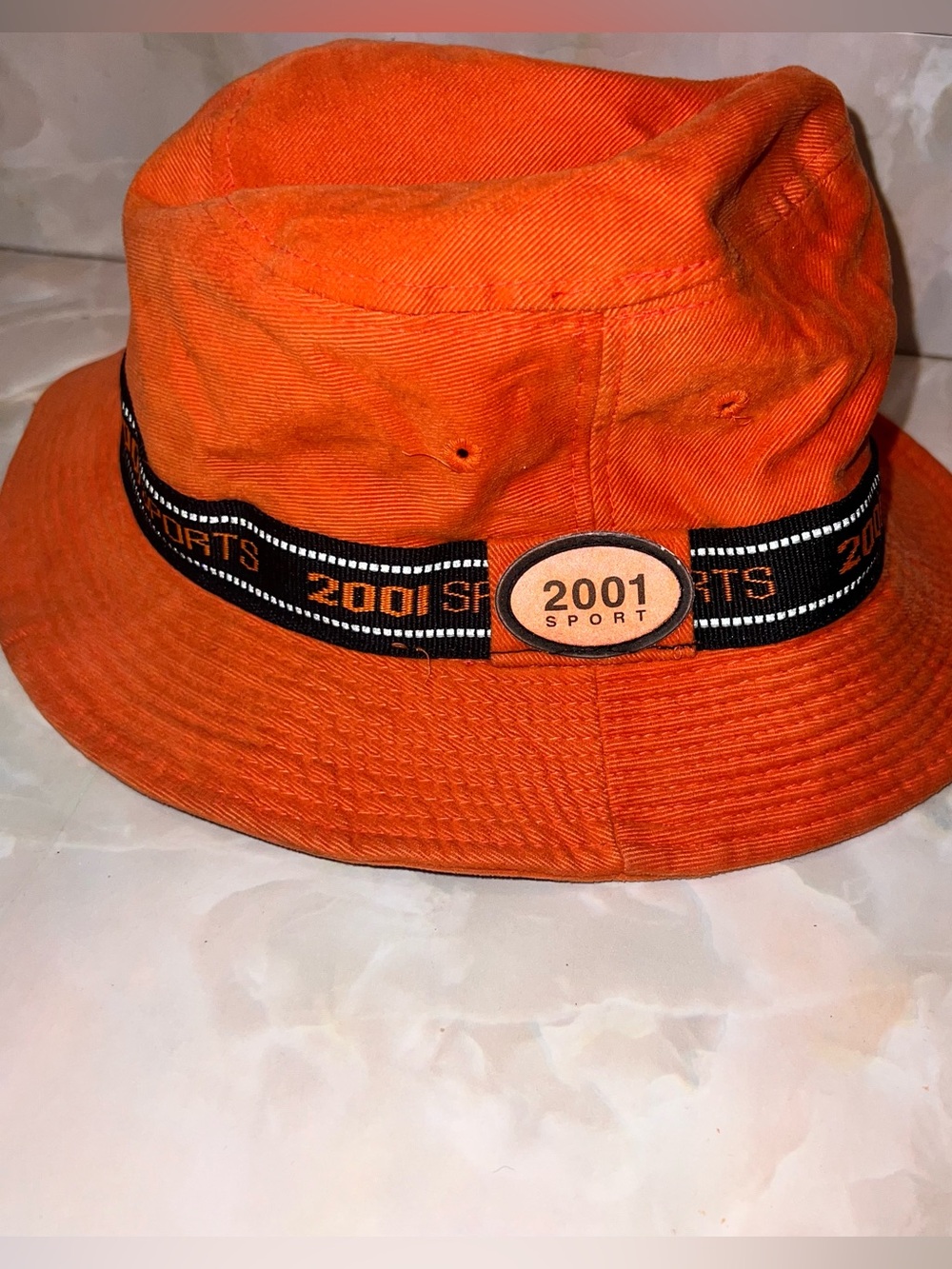 Vintage bucket hat 2001 sports orange